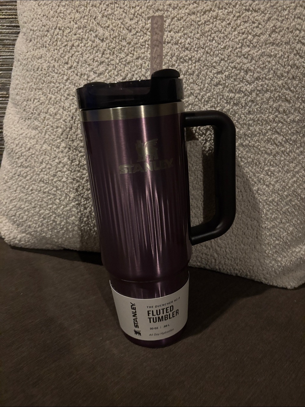 Stanley Purple Fluted Travel Mug with Handle